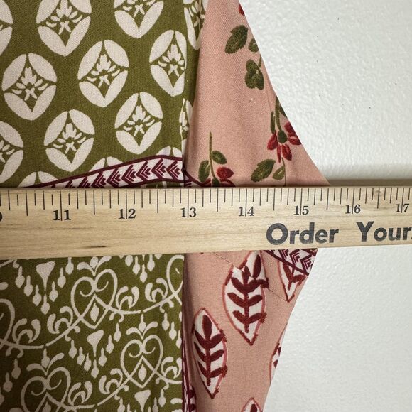 ATL The Label Dress Gypsiana ruffle ladies M Pink Boho Patchwork Maxi Rayon - Picture 6 of 15